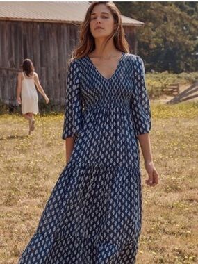 Christy Dawn The Basil Maxi Dress in Sea Block - Size XS/S